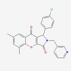 molecular formula C25H19ClN2O3 B14087694 1-(4-Chlorophenyl)-5,7-dimethyl-2-(pyridin-3-ylmethyl)-1,2-dihydrochromeno[2,3-c]pyrrole-3,9-dione 