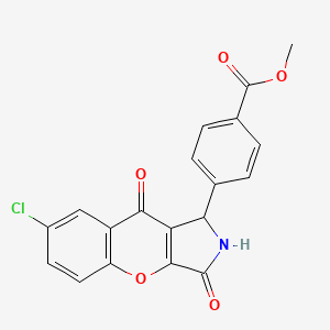 molecular formula C19H12ClNO5 B14087713 Methyl 4-(7-chloro-3,9-dioxo-1,2,3,9-tetrahydrochromeno[2,3-c]pyrrol-1-yl)benzoate 