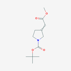 molecular formula C12H19NO4 B14087810 tert-butyl 3-(2-methoxy-2-oxoethylidene)pyrrolidine-1-carboxylate 