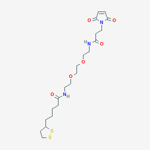 molecular formula C21H33N3O6S2 B14087920 N-[2-[2-[2-[3-(2,5-dioxopyrrol-1-yl)propanoylamino]ethoxy]ethoxy]ethyl]-5-(dithiolan-3-yl)pentanamide 