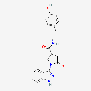 molecular formula C20H20N4O3 B14087963 N-[2-(4-hydroxyphenyl)ethyl]-1-(2H-indazol-3-yl)-5-oxopyrrolidine-3-carboxamide 