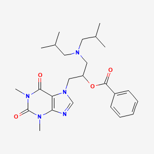 molecular formula C25H35N5O4 B14088037 Diisobutylaminobenzoyloxypropyl theophylline CAS No. 102288-42-6