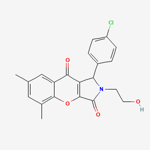 molecular formula C21H18ClNO4 B14088058 1-(4-Chlorophenyl)-2-(2-hydroxyethyl)-5,7-dimethyl-1,2-dihydrochromeno[2,3-c]pyrrole-3,9-dione 