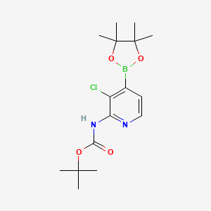 molecular formula C16H24BClN2O4 B1408815 Tert-butyl (3-chloro-4-(4,4,5,5-tetramethyl-1,3,2-dioxaborolan-2-yl)pyridin-2-yl)carbamate CAS No. 1704065-37-1