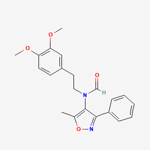 molecular formula C21H22N2O4 B14088212 N-(3,4-dimethoxyphenethyl)-N-(5-methyl-3-phenylisoxazol-4-yl)formamide 
