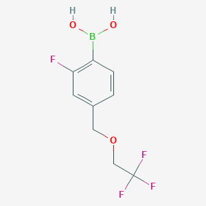 molecular formula C9H9BF4O3 B1408825 (2-Fluoro-4-((2,2,2-trifluoroethoxy)methyl)phenyl)boronic acid CAS No. 1704064-28-7