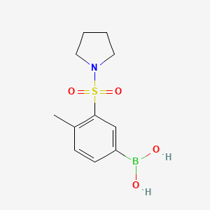molecular formula C11H16BNO4S B1408839 (4-Methyl-3-(pyrrolidin-1-ylsulfonyl)phenyl)boronic acid CAS No. 1704068-81-4