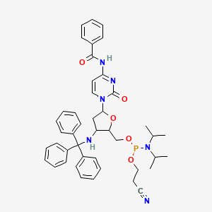 molecular formula C44H49N6O5P B14088494 N-[1-[5-[[2-cyanoethoxy-[di(propan-2-yl)amino]phosphanyl]oxymethyl]-4-(tritylamino)oxolan-2-yl]-2-oxopyrimidin-4-yl]benzamide 