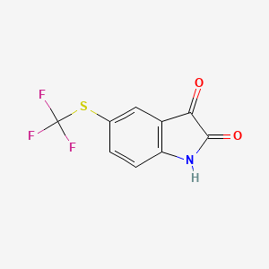 molecular formula C9H4F3NO2S B1408854 5-(Trifluoromethylthio)indoline-2,3-dione CAS No. 1344718-26-8