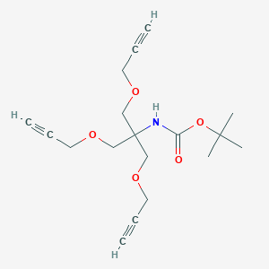 molecular formula C18H25NO5 B14088625 tert-Butyl (1,3-bis(prop-2-yn-1-yloxy)-2-((prop-2-yn-1-yloxy)methyl)propan-2-yl)carbamate 