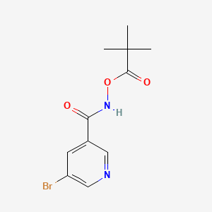 molecular formula C11H13BrN2O3 B14088710 5-bromo-N-(pivaloyloxy)nicotinamide 