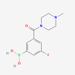 molecular formula C12H16BFN2O3 B1408877 (3-Fluoro-5-(4-methylpiperazine-1-carbonyl)phenyl)boronic acid CAS No. 1704082-15-4