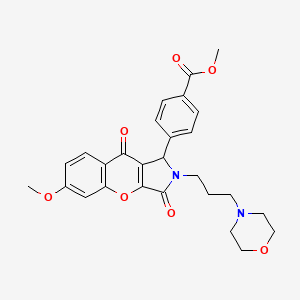 molecular formula C27H28N2O7 B14088794 Methyl 4-{6-methoxy-2-[3-(morpholin-4-yl)propyl]-3,9-dioxo-1,2,3,9-tetrahydrochromeno[2,3-c]pyrrol-1-yl}benzoate 
