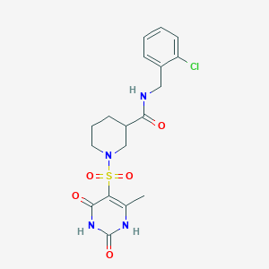 molecular formula C18H21ClN4O5S B14088853 N-(2-chlorobenzyl)-1-[(2,4-dihydroxy-6-methylpyrimidin-5-yl)sulfonyl]piperidine-3-carboxamide 