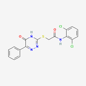 molecular formula C17H12Cl2N4O2S B14088857 N-(2,6-dichlorophenyl)-2-[(5-hydroxy-6-phenyl-1,2,4-triazin-3-yl)sulfanyl]acetamide 