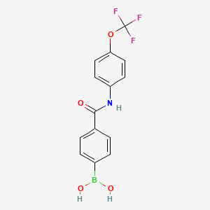 molecular formula C14H11BF3NO4 B1408890 (4-((4-(Trifluoromethoxy)phenyl)carbamoyl)phenyl)boronic acid CAS No. 913198-23-9