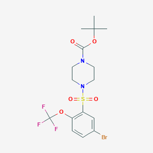 molecular formula C16H20BrF3N2O5S B1408891 Tert-butyl 4-((5-bromo-2-(trifluoromethoxy)phenyl)sulfonyl)piperazine-1-carboxylate CAS No. 1704069-30-6