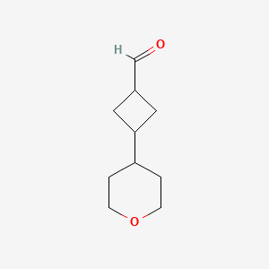 molecular formula C10H16O2 B14088950 3-(Tetrahydro-2H-pyran-4-yl)cyclobutane-1-carbaldehyde 