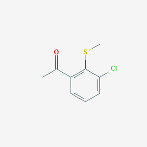 molecular formula C9H9ClOS B14088959 Ethanone, 1-[3-chloro-2-(methylthio)phenyl]- CAS No. 89604-36-4