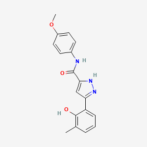 molecular formula C18H17N3O3 B14089007 3-(2-hydroxy-3-methylphenyl)-N-(4-methoxyphenyl)-1H-pyrazole-5-carboxamide 