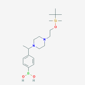 molecular formula C20H37BN2O3Si B1408901 (4-(1-(4-(2-((Tert-butyldimethylsilyl)oxy)ethyl)piperazin-1-yl)ethyl)phenyl)boronic acid CAS No. 1704069-39-5