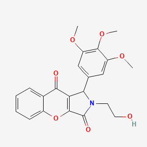 molecular formula C22H21NO7 B14089238 2-(2-Hydroxyethyl)-1-(3,4,5-trimethoxyphenyl)-1,2-dihydrochromeno[2,3-c]pyrrole-3,9-dione 