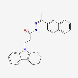 molecular formula C27H27N3O B14089385 N'-[(1Z)-1-(naphthalen-2-yl)ethylidene]-3-(1,2,3,4-tetrahydro-9H-carbazol-9-yl)propanehydrazide 