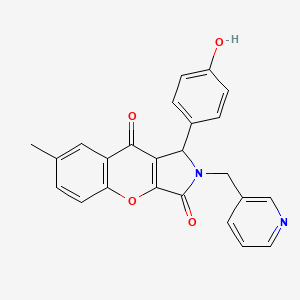 molecular formula C24H18N2O4 B14089392 1-(4-Hydroxyphenyl)-7-methyl-2-(pyridin-3-ylmethyl)-1,2-dihydrochromeno[2,3-c]pyrrole-3,9-dione 