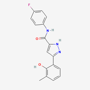 molecular formula C17H14FN3O2 B14089404 N-(4-fluorophenyl)-5-(2-hydroxy-3-methylphenyl)-1H-pyrazole-3-carboxamide 
