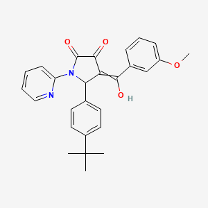 molecular formula C27H26N2O4 B14089429 5-(4-Tert-butylphenyl)-4-[hydroxy-(3-methoxyphenyl)methylidene]-1-pyridin-2-ylpyrrolidine-2,3-dione CAS No. 4858-89-3