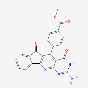 molecular formula C22H14N4O4 B14089730 methyl 4-(6-amino-4,17-dioxo-5,7,9-triazatetracyclo[8.7.0.03,8.011,16]heptadeca-1(10),2,6,8,11,13,15-heptaen-2-yl)benzoate 
