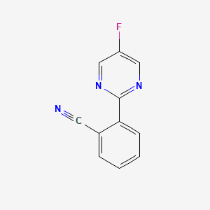 B1408979 2-(5-Fluoropyrimidin-2-yl)benzonitrile CAS No. 1637687-38-7