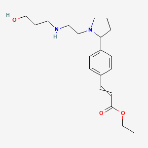 molecular formula C20H30N2O3 B14089837 Ethyl 3-[4-[1-[2-(3-hydroxypropylamino)ethyl]pyrrolidin-2-yl]phenyl]prop-2-enoate 