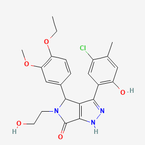 molecular formula C23H24ClN3O5 B14089878 3-(5-chloro-2-hydroxy-4-methylphenyl)-4-(4-ethoxy-3-methoxyphenyl)-5-(2-hydroxyethyl)-4,5-dihydropyrrolo[3,4-c]pyrazol-6(2H)-one 