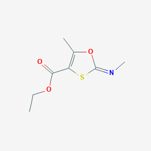 molecular formula C8H11NO3S B140899 Ethyl 5-methyl-2-methylimino-1,3-oxathiole-4-carboxylate CAS No. 145627-51-6