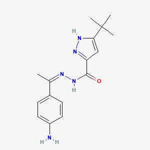 molecular formula C16H21N5O B14089901 N'-[(1Z)-1-(4-aminophenyl)ethylidene]-5-tert-butyl-1H-pyrazole-3-carbohydrazide 