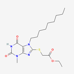 molecular formula C19H30N4O4S B14089910 ethyl [(3-methyl-7-nonyl-2,6-dioxo-2,3,6,7-tetrahydro-1H-purin-8-yl)sulfanyl]acetate 