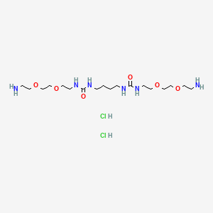 molecular formula C18H42Cl2N6O6 B1409003 1,1'-(Butane-1,4-diyl)bis(3-(2-(2-(2-aminoethoxy)ethoxy)ethyl)urea) dihydrochloride 
