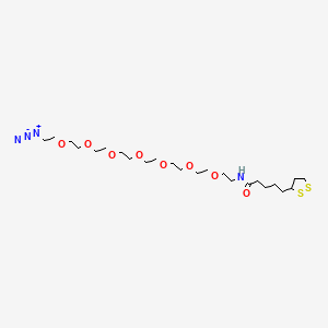 molecular formula C24H46N4O8S2 B14090051 N-(23-Azido-3,6,9,12,15,18,21-heptaoxatricosyl)-5-(1,2-dithiolan-3-yl)pentanamide 