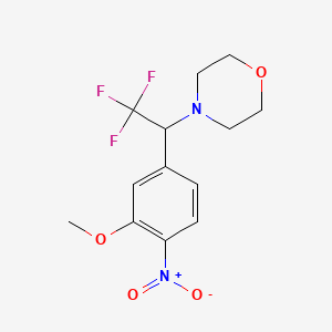 molecular formula C13H15F3N2O4 B14090062 4-[2,2,2-Trifluoro-1-(3-methoxy-4-nitrophenyl)ethyl]morpholine 