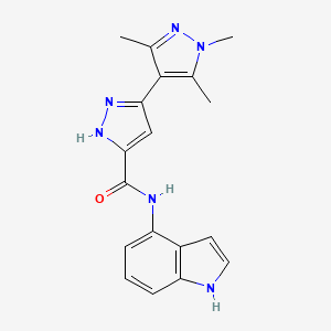 molecular formula C18H18N6O B14090073 N-(1H-indol-4-yl)-1',3',5'-trimethyl-1'H,2H-3,4'-bipyrazole-5-carboxamide 