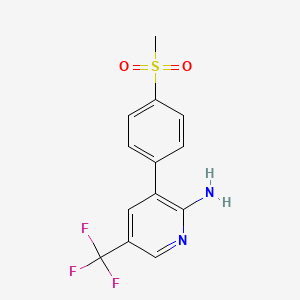molecular formula C13H11F3N2O2S B14090234 3-(4-Methanesulfonylphenyl)-5-(trifluoromethyl)pyridin-2-amine 