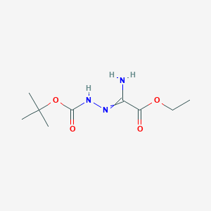 molecular formula C9H17N3O4 B14090444 (N'-tert-Butoxycarbonyl-hydrazino)-imino-acetic acid ethyl ester 