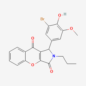 molecular formula C21H18BrNO5 B14090553 1-(3-Bromo-4-hydroxy-5-methoxyphenyl)-2-propyl-1,2-dihydrochromeno[2,3-c]pyrrole-3,9-dione 