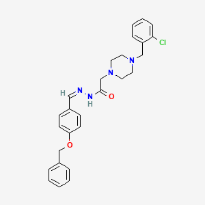 molecular formula C27H29ClN4O2 B14090560 N'-{(Z)-[4-(benzyloxy)phenyl]methylidene}-2-[4-(2-chlorobenzyl)piperazin-1-yl]acetohydrazide 