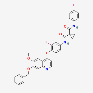 molecular formula C34H27F2N3O5 B14090601 N-[3-Fluoro-4-[[6-methoxy-7-(phenylmethoxy)-4-quinolinyl]oxy]phenyl]-N'-(4-fluorophenyl)-1,1-cyclopropanedicarboxamide 