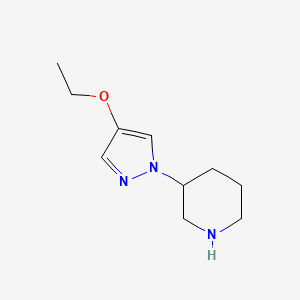 molecular formula C10H17N3O B1409066 3-(4-Ethoxypyrazol-1-yl)-piperidine CAS No. 1864486-36-1