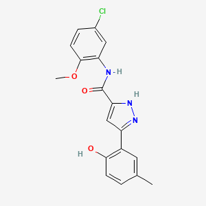 molecular formula C18H16ClN3O3 B14090756 N-(5-chloro-2-methoxyphenyl)-3-(2-hydroxy-5-methylphenyl)-1H-pyrazole-5-carboxamide 