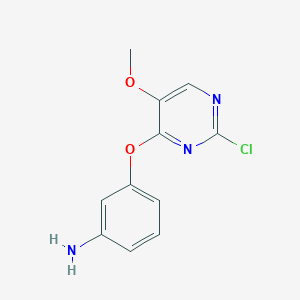 molecular formula C11H10ClN3O2 B1409080 3-((2-Chloro-5-methoxypyrimidin-4-yl)oxy)aniline CAS No. 1643967-62-7