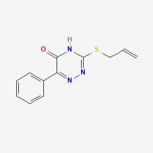 molecular formula C12H11N3OS B14090814 6-Phenyl-3-(prop-2-en-1-ylsulfanyl)-1,2,4-triazin-5-ol 